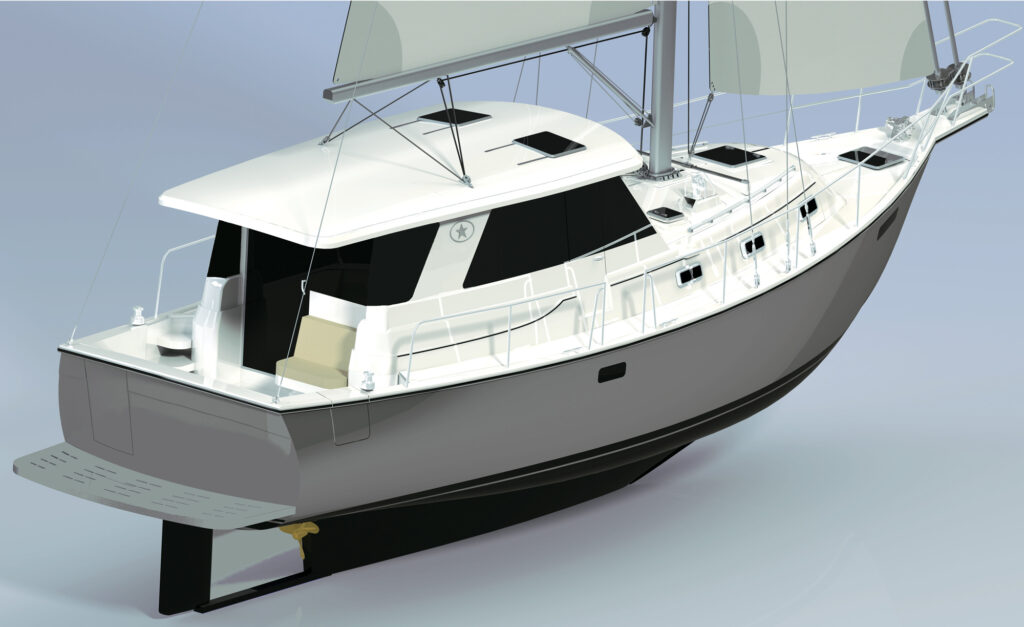 Island Packet 42 Motor Sailer rendering