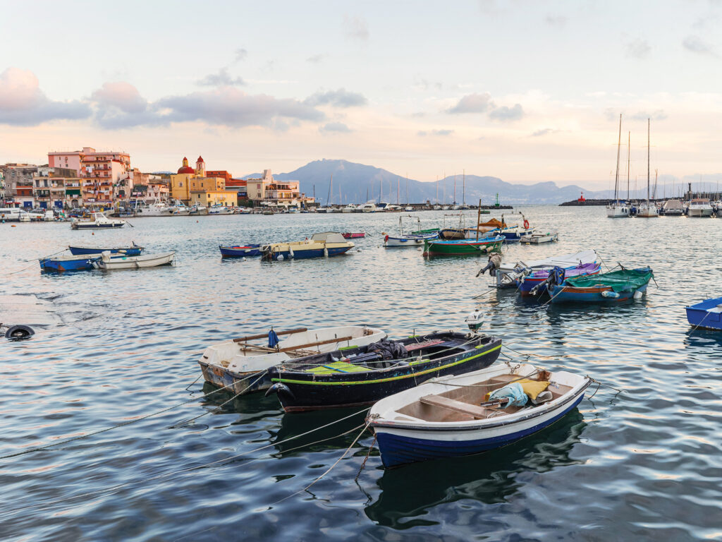 Fishermen boats in the port of Torre del Greco near Naples, Campania, Italy, Europe