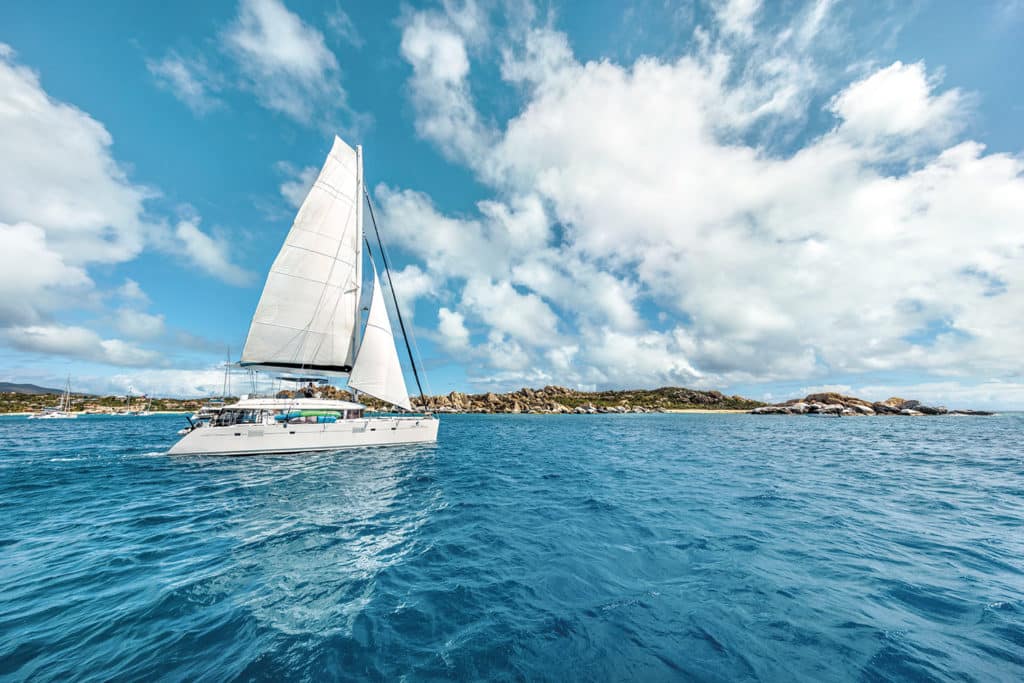 Catamaran at sea