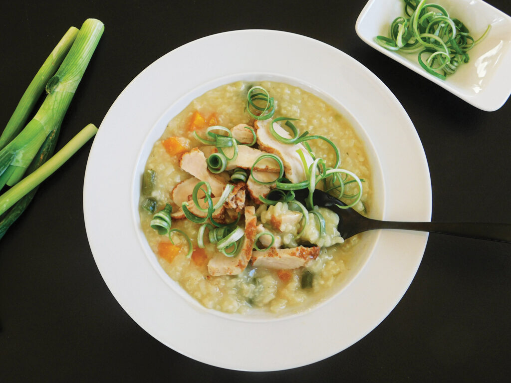 Bowl of congee rice porridge