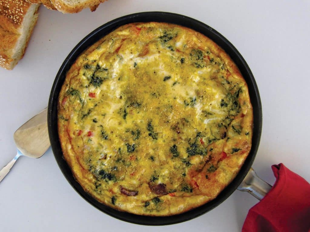 Homemade sausage frittata