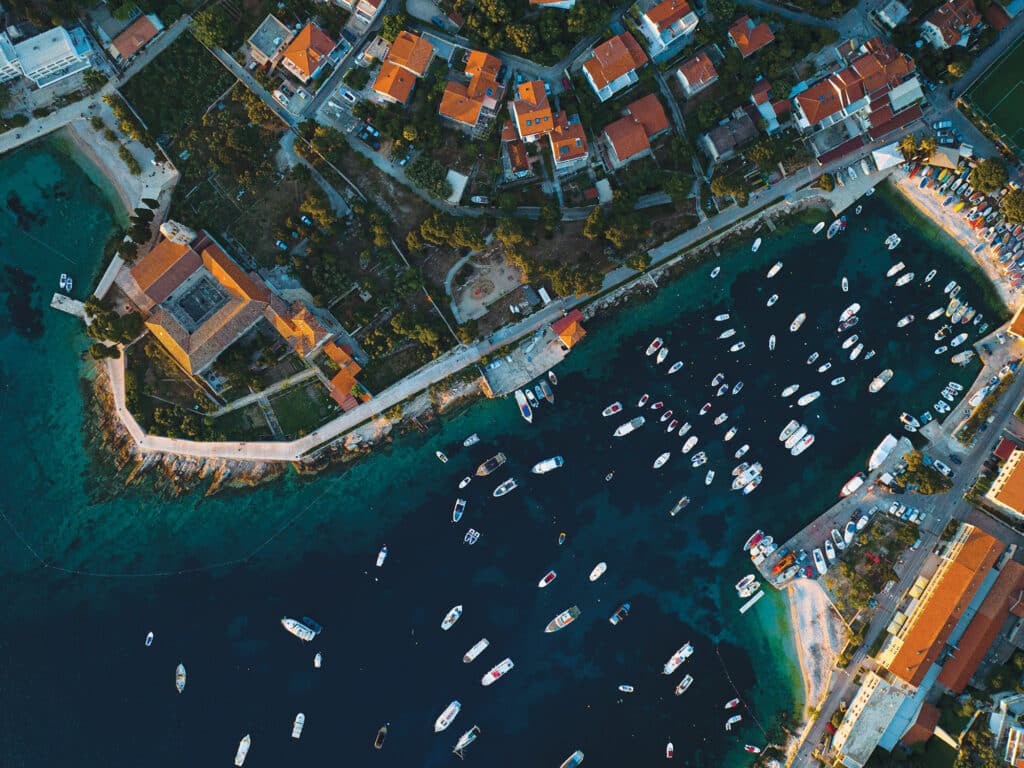 Drone overhead of Hvar