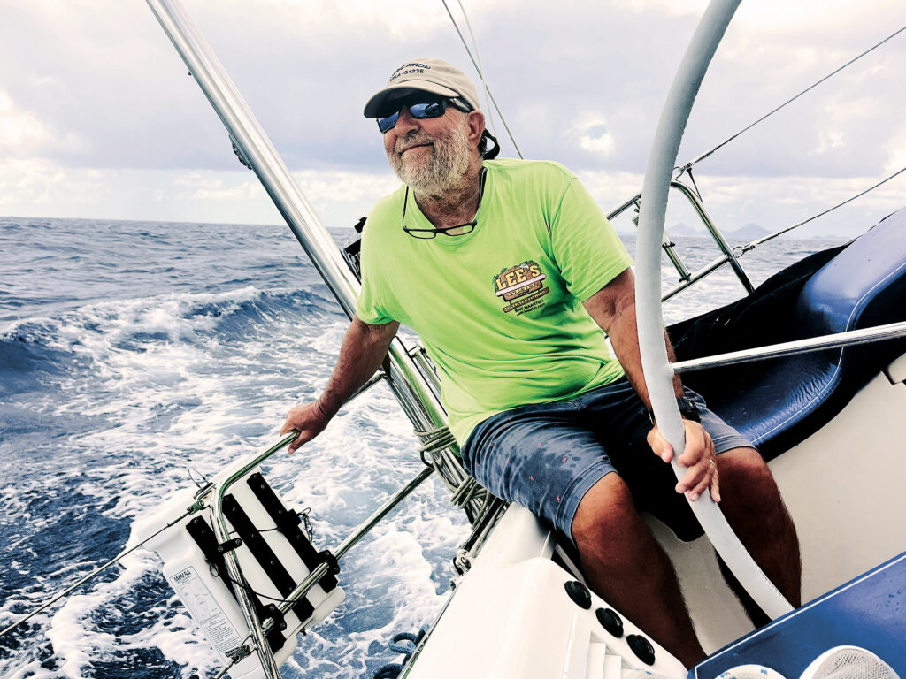 Hank Schmitt sailing in Dominica