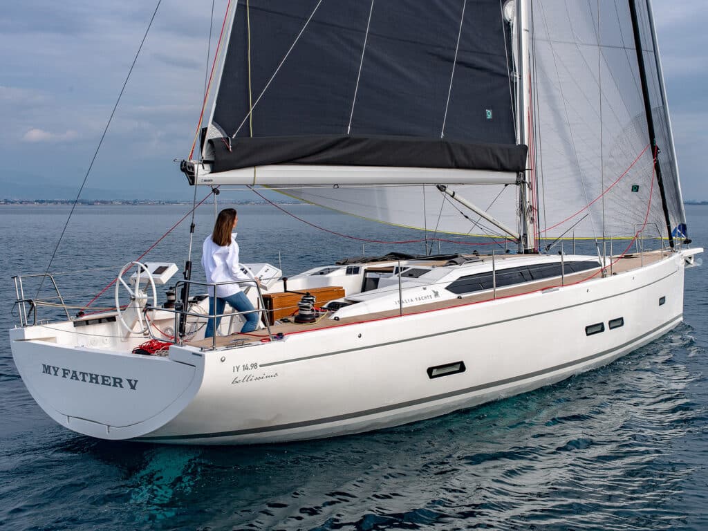 Italia Yachts 14.98 sailboat on the water