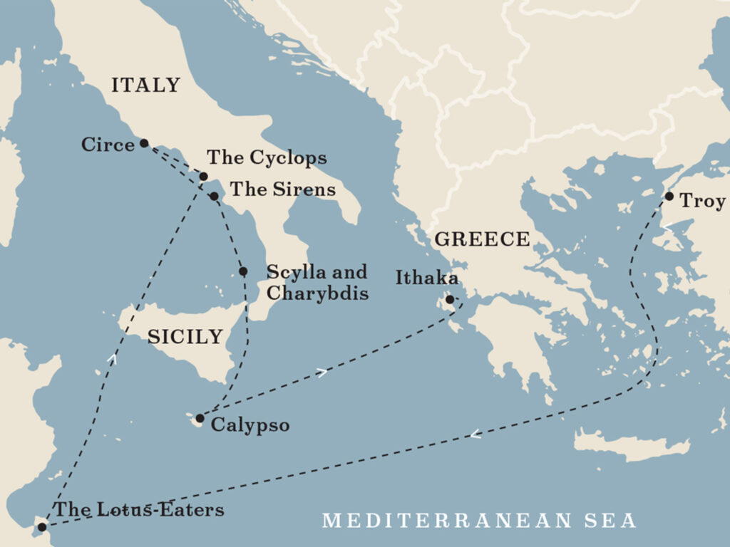 Map of Homer's Odyssey