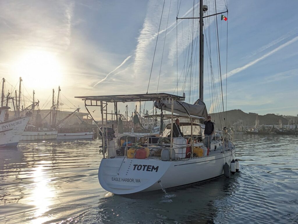 Totem leaving the dock