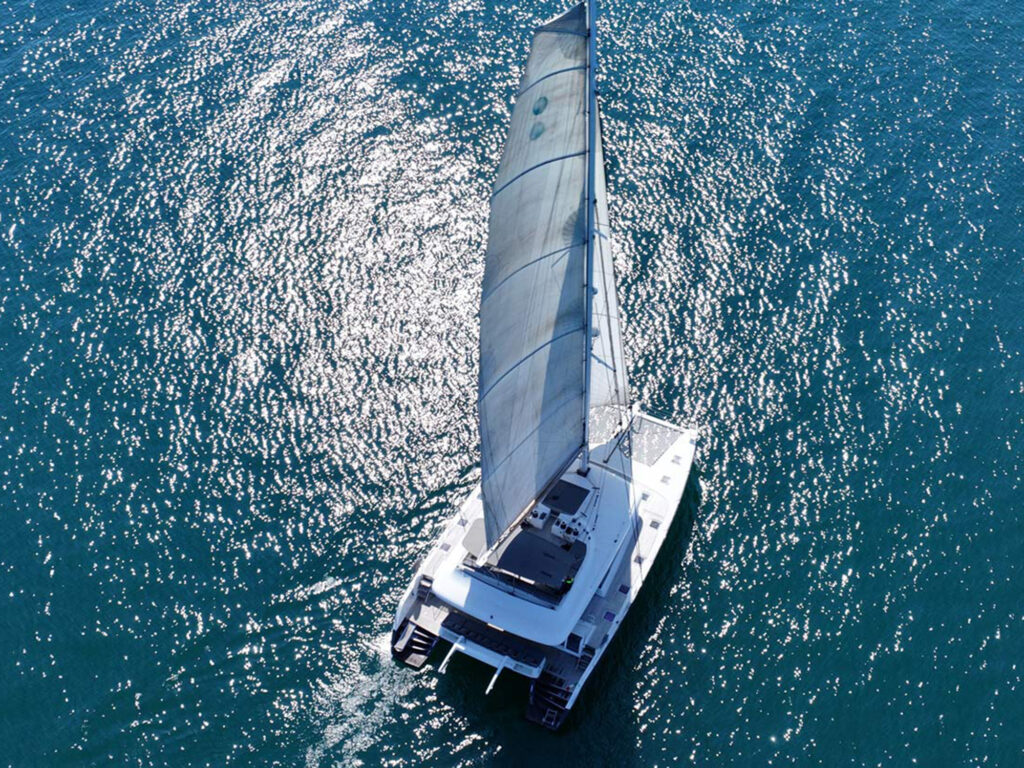 Lagoon catamaran on the ocean