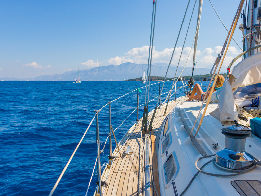 Sailing yacht in Lefkada Greece