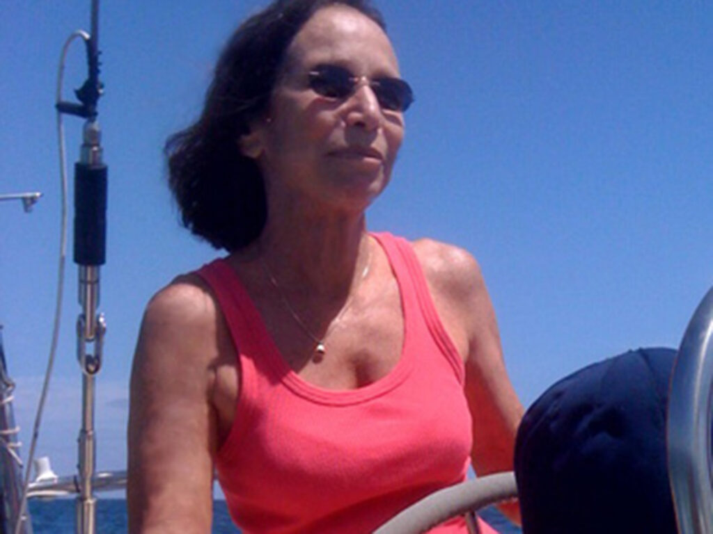 Pam at the helm