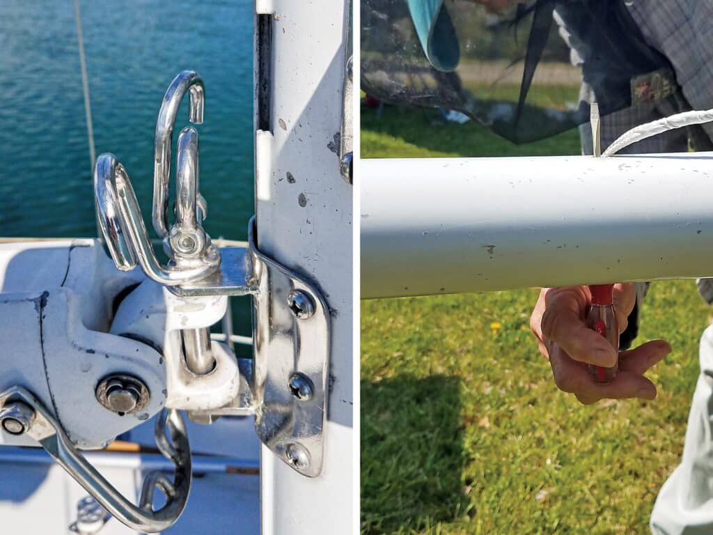 Rerigging a sailboat boom