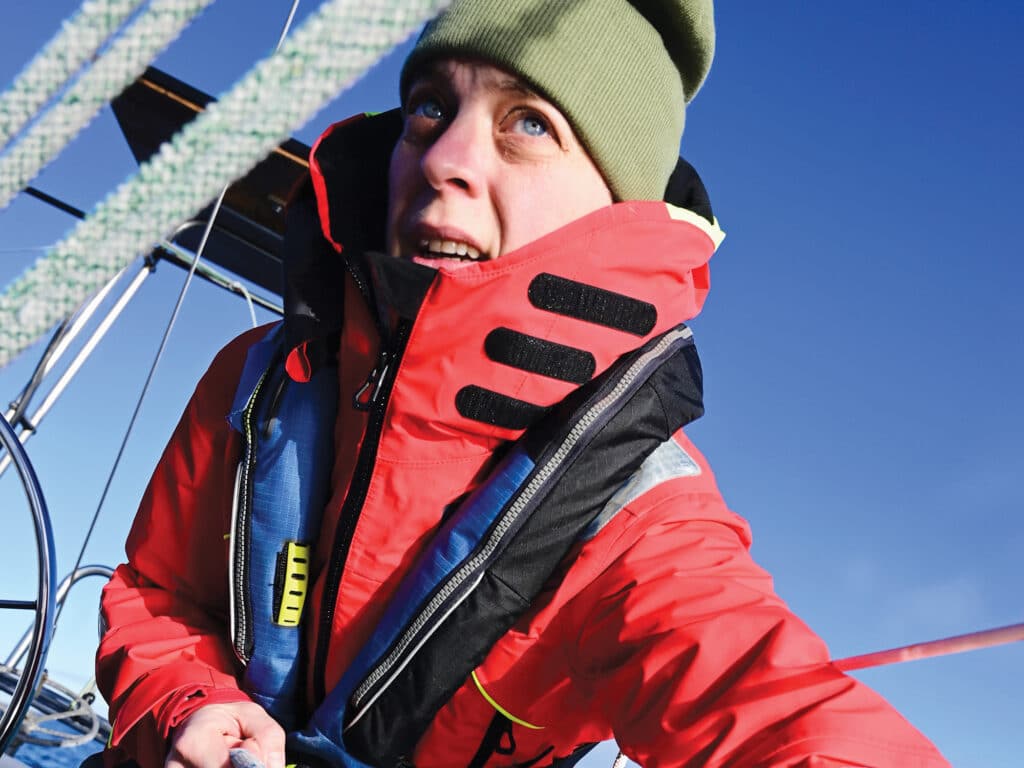 Sidse Birk Johannsen adjusting her sails