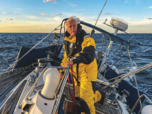 Steve Burzon sailing from Virginia to Bermuda