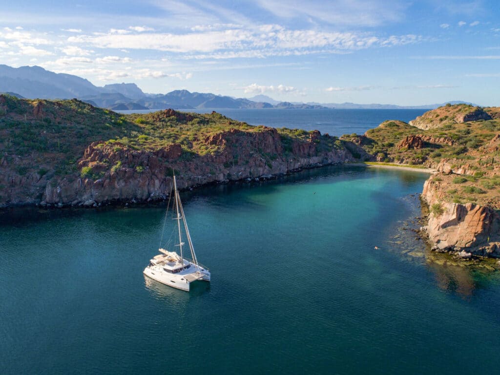 Catamaran sailing in Loreto