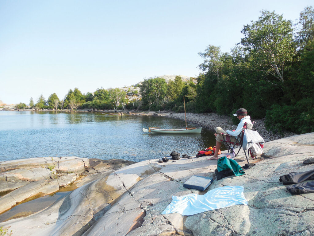 Author camping at Hawk Island